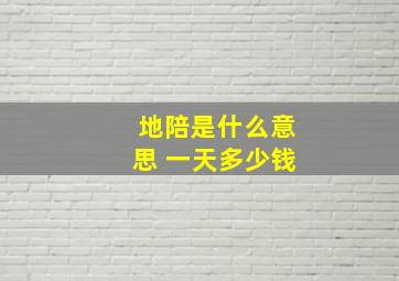 地陪是什么意思 一天多少钱